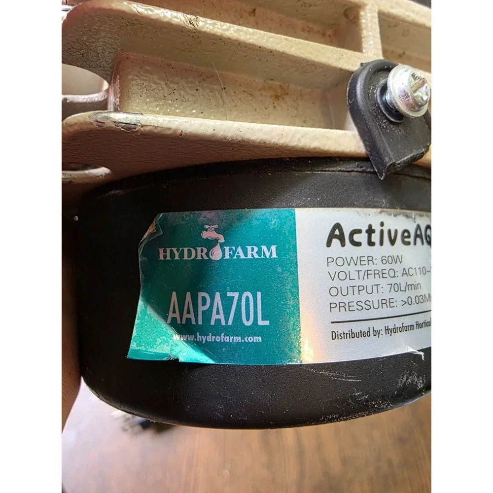Hydrofarm ActiveAqua AAPA70L Air Pump 60W 70L/Min With Cord